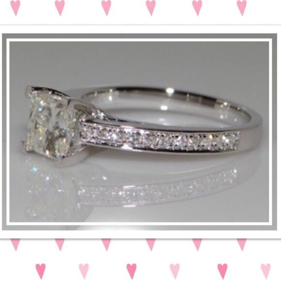 WHITE SAPPHIRE ENGAGEMENT RING NEW SIZE 7 NEW - Picture 8 of 13